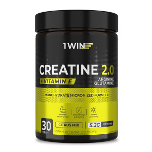 1WIN / Креатин+Глютамин+Аргинин+Витамин Е Вкус Лимон-лайм, 30 порций, 200 г