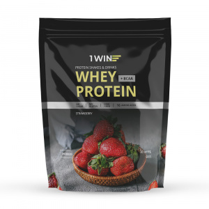 100% WHEY PROTEIN - пакет Doypack 900г, клубника 100% WHEY PROTEIN - пакет Doypack 900г, клубника
