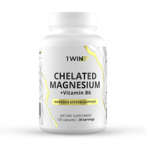 1WIN / Магния бисглицинат+В6, 120 капсул