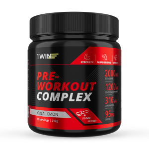 1WIN / Предтренировочный комплекс. Pre-workout, Вкус Кола-Лимон, 35 порций