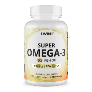 1WIN / Omega - 3 XS 600 мг , Омега - 3 жирные кислоты, 120 капсул