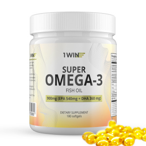 1WIN / Омега 3 900 мг / Рыбий жир / Omega 3 / Омега-3 / Omega-3, 180 капсул