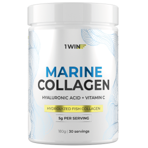 1WIN / Морской коллаген + Гиалуроновая кислота + Витамин С. Вкус Нейтральный.  180 г, 30 порций