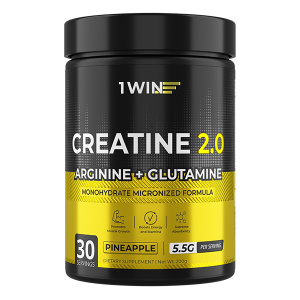 1WIN / Креатин моногидрат + глютамин + аргинин. Вкус Ананас, 200 г, 30 порций