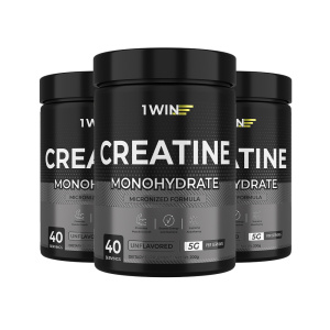 1 WIN / Креатин моногидрат. Вкус Нейтральный, 200г. Набор из 3-х банок