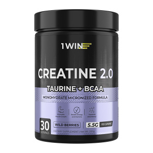1WIN / Креатин моногидрат + Таурин + ВСАА. Вкус Лесные ягоды, 200г, 30 порций