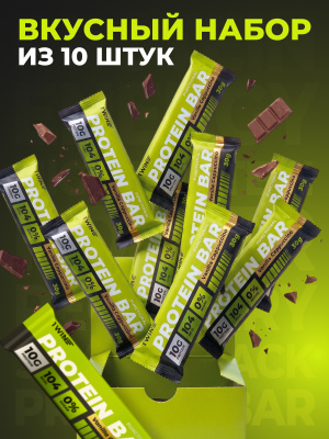 1WIN / PROTEIN BAR / Набор протеиновых батончиков  без сахара, 10шт. по 30г. Ванильный капучино