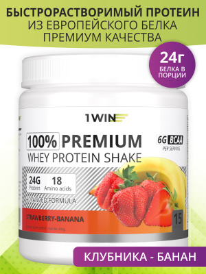 Премиум протеин / PREMIUM INSTANT WHEY / Белковый коктейль для похудения / Клубника - банан, 450г