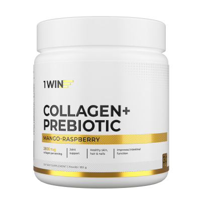 1WIN / Коллаген с пребиотическими пищевыми волокнами, Вкус: Манго-Малина, 180 г