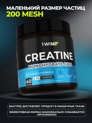 1WIN / Креатин в капсулах, 240 капсул. Набор из 3-х банок. 