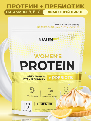 1WIN / Протеин с пребиотиками Whey Protein Лимонный пай, 425 г, 17 порций
