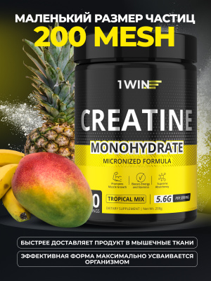 1WIN / Creatine Monohydrate, Креатин моногидрат, Вкус Тропический микс, 30 порций