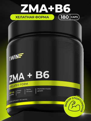 1WIN / ZMA (хелатная форма) с витамином В6, 180 капсул