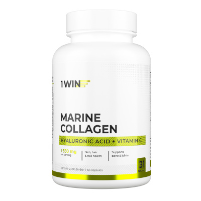 1WIN / Коллаген с витамином С и гиалуроновой кислотой, морской 2 типа, 155 капсул