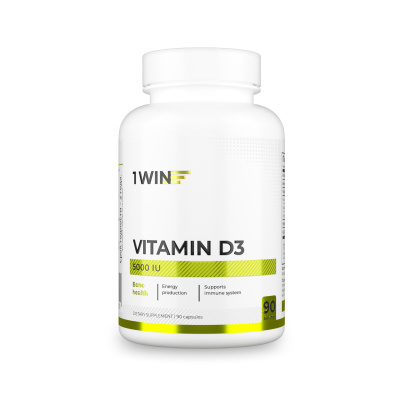 1WIN / Витамин D3 5000 ME, 90 капсул, БАД
