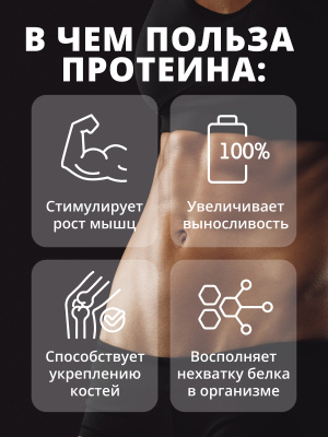 Протеин Whey Protein / Белковый коктейль для похудения, без сахара. Вкус: Банан-дыня. 900гр.