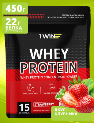 Протеин Whey Protein / Белковый коктейль для похудения, вкус Клубника 450гр.