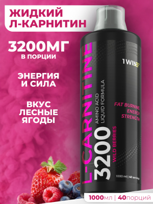 1WIN / Напиток безалкогольный негазированный L-КАРНИТИН (L-CARNITINE) со вкусом Лесные Ягоды,1000 мл