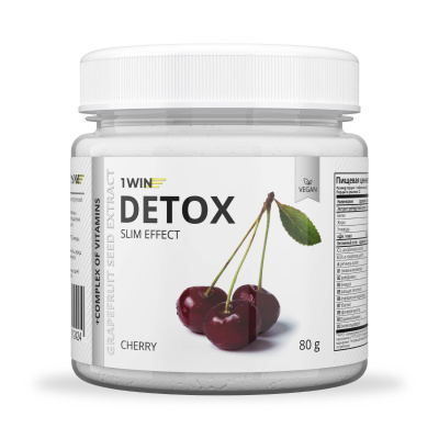1WIN / Detox Slim Effect / Детокс Слим Эффект + экстракт Грейпфрутовой косточки, Вкус Вишня, 32 порции