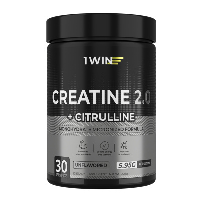 1WIN / Креатин моногидрат + L-цитруллин. Вкус: Нейтральный, 200г, 30 порций