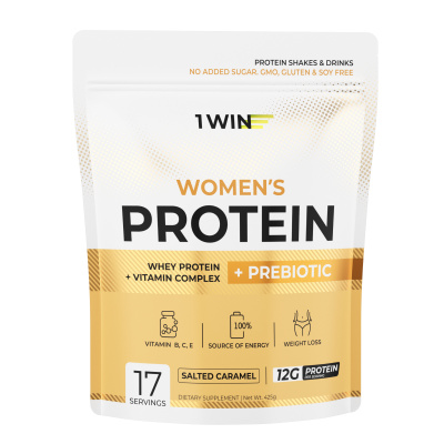 1WIN / Протеин с пребиотиками Whey Protein Соленая карамель, 425 г, 17 порций