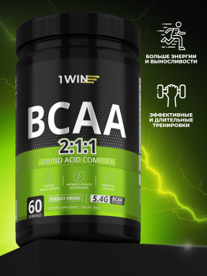 1WIN / BCAA 2:1:1  Вкус Энергетик,  360 гр, 60 порций 