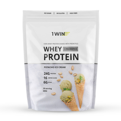 Протеин Whey Protein / Белковый коктейль для похудения c пребиотиками без сахара, Фисташка, 20 порций