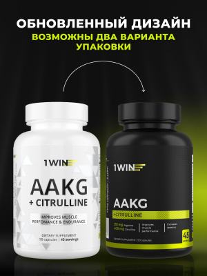 1WIN / Набор для спортсмена. Креатин Нейтральный вкус 200г + Шейкер белый 400 мл + подарок AAKG 90 капсул 