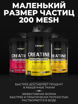 1WIN / Креатин моногидрат. Вкус Тропический микс, 400 гр. 60 порций