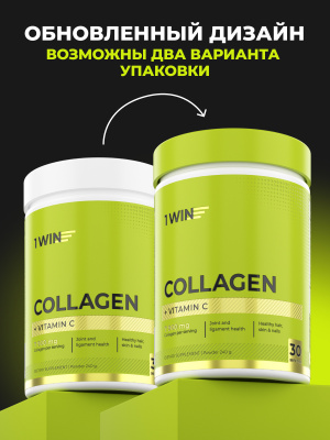 1WIN / Гидролизованный коллаген с витамином С без вкусовых добавок, 30 порций