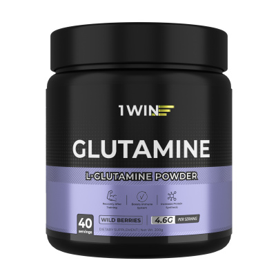 1WIN / L-глютамин. Вкус Лесные ягоды, 200 гр
