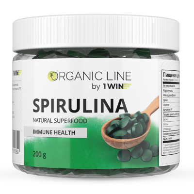 1WIN / Спирулина в таблетках, детокс для похудения, Spirulina суперфуд, 200 грамм