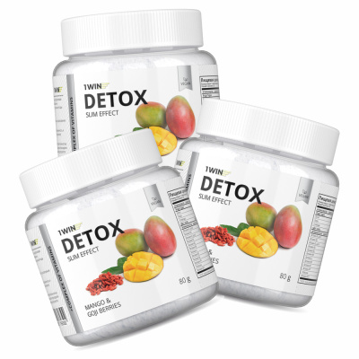 1WIN / Detox Slim Effect  + Ягоды Годжи, Вкус: Манго 32 порции, набор из 3-х банок