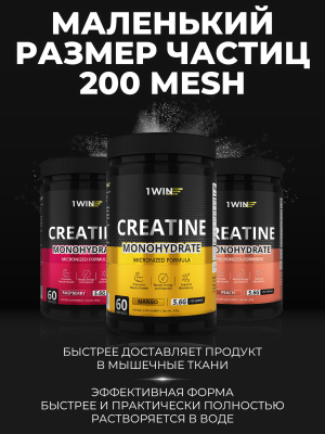 1WIN / Креатин моногидрат. Вкус Манго, 400 гр, 60 порций