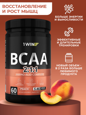 1WIN / BCAA 2:1:1, Вкус Персик, 60 порций